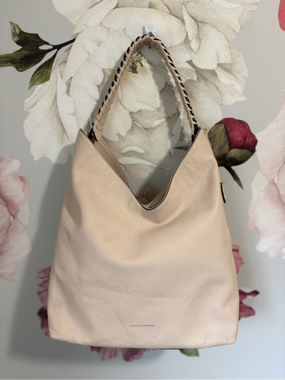 Rebecca Minkoff Leather Chain Hobo Shoulder Bag Ivory